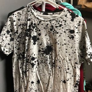 black and white splatter paint tee